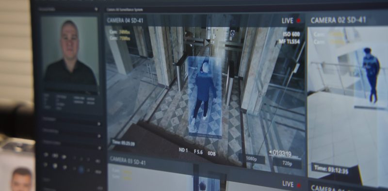Close,Up,Shot,Of,Computer,Screen,Showing,Footage,Of,Surveillance